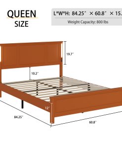 Queen Size Platform Bed Frame With Headboard And Footboard