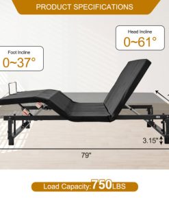 King Size Adjustable Bed Base Frame