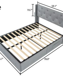 Full Size Bed Frame with Gas Lift