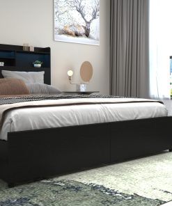 Full Bed Frame With 6 Storage Drawers