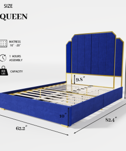 Queen Size Bed Frame and 59.06" Headboard