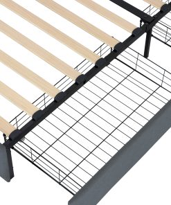 Queen Bed Frame with USB Charging Station & LED Lights