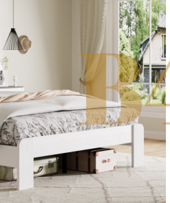 Wood Platform Bed Frame with Headboard, KIng