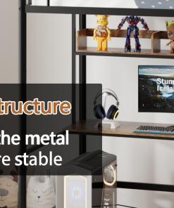 Twin Size Loft Bed With L-shaped Desk, Charging Station