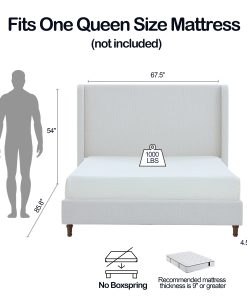 Harper Tall Headboard Upholstered Bed, Queen