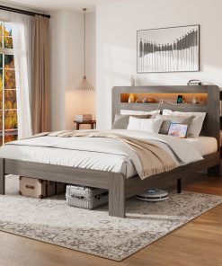 Queen Size Bed Frame with Large Under Bed Storage