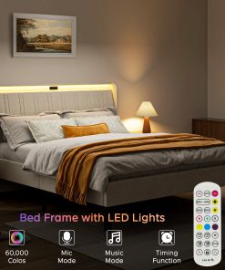 Upholstered Full Size Platform Bed Frame