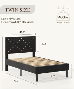 Upholstered Twin Size Platform Bed