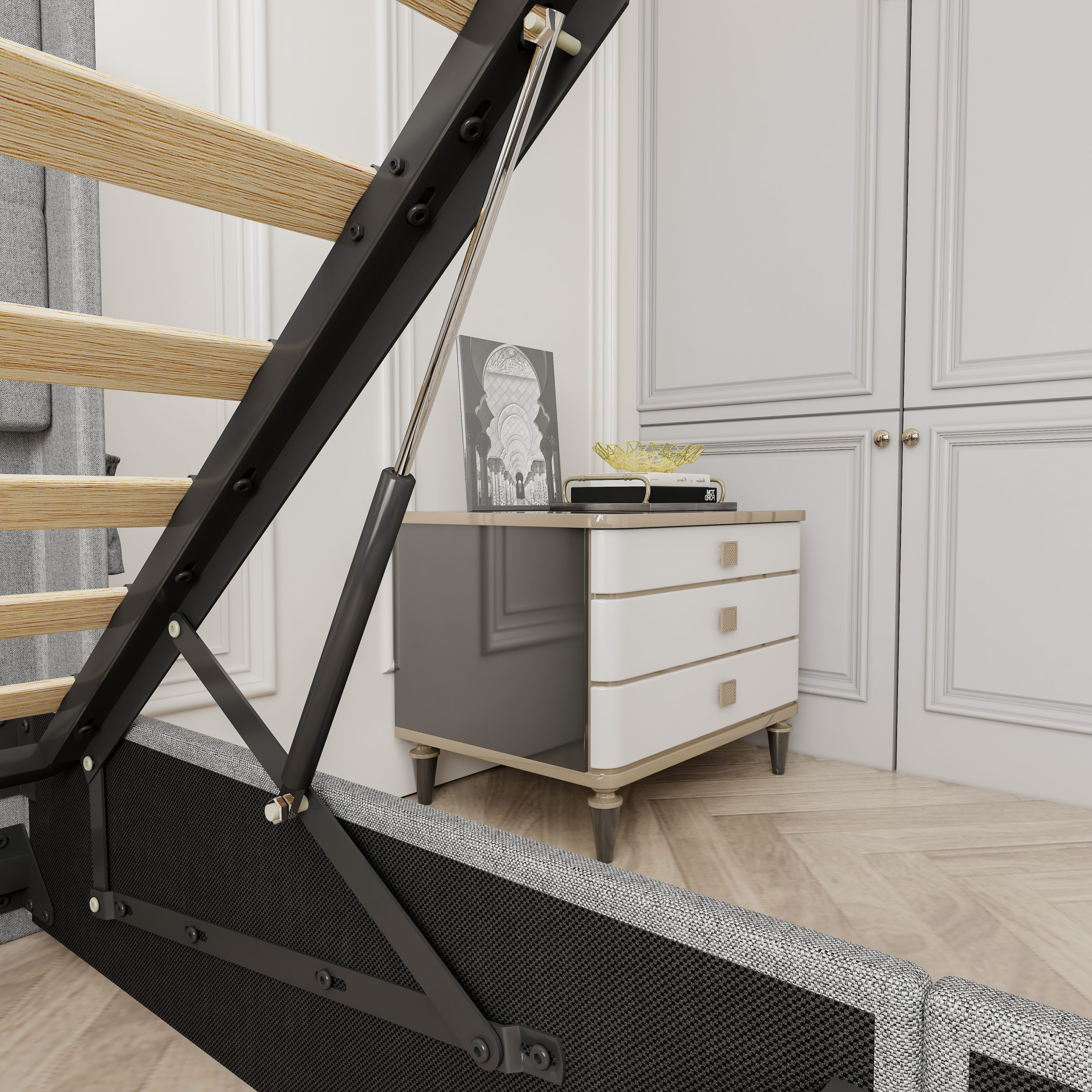 Queen Size Bed Frame with Storage