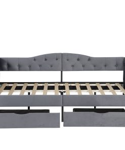 Twin Upholstered Daybed With Storage Drawers