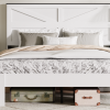 Wood Platform Bed Frame with Headboard, KIng