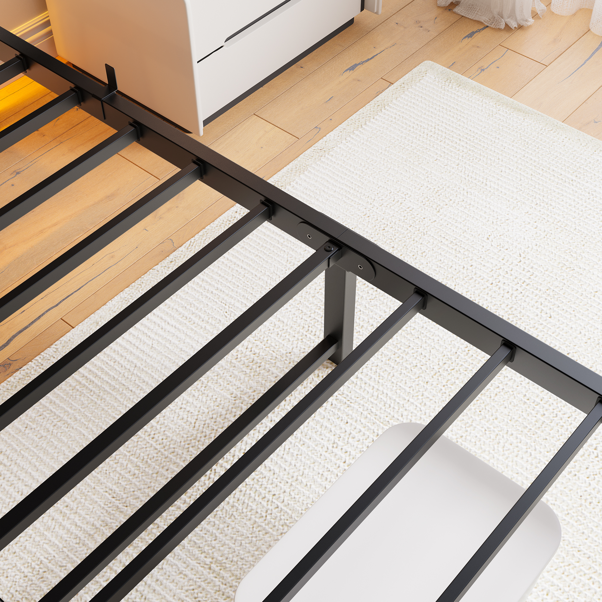 Queen Size Metal Bed Frame with Headboard