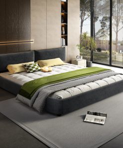 King Size Cloud Bed Frame with Oversized Padded Movable Headboard