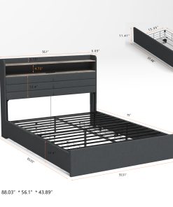 Full Bed Frame With 4 Storage Drawers