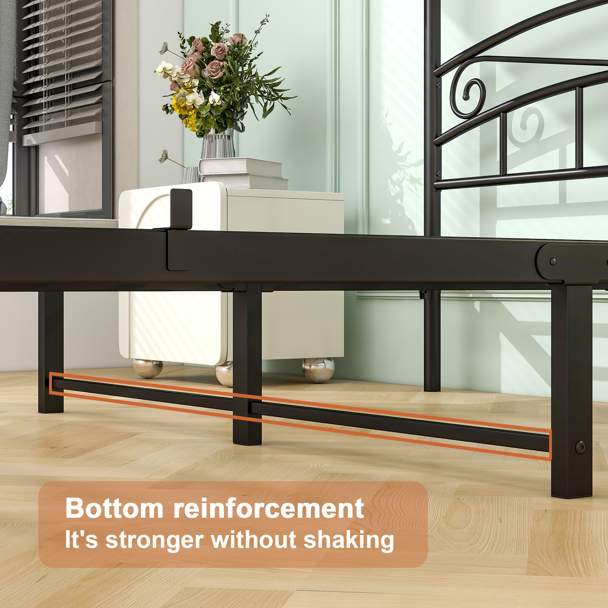 Queen Size Metal Canopy Bed Frame