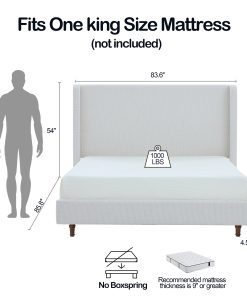 Harper Tall Headboard Upholstered Bed, King