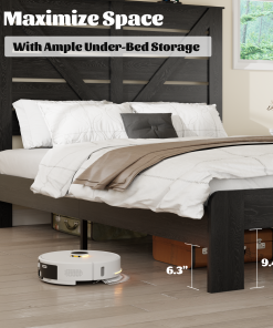 Wood Queen Bed Frame with Headboard