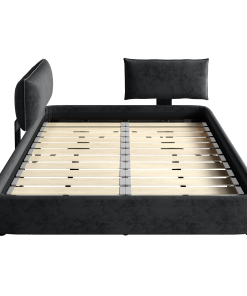 King Size Cloud Bed Frame with Oversized Padded Movable Headboard
