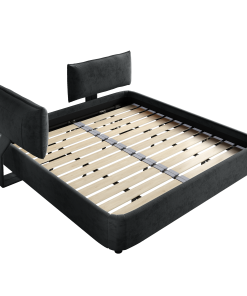 King Size Cloud Bed Frame with Oversized Padded Movable Headboard