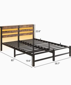 Queen Size Metal Bed Frame with Headboard