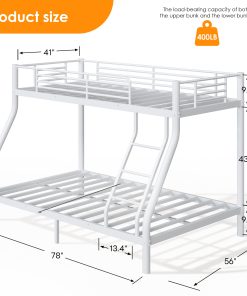 Metal Twin Over Full Size Bunk Bed