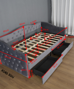 Twin Upholstered Daybed With Storage Drawers