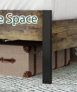 King Size Bed Frame with Upholstered Headboard