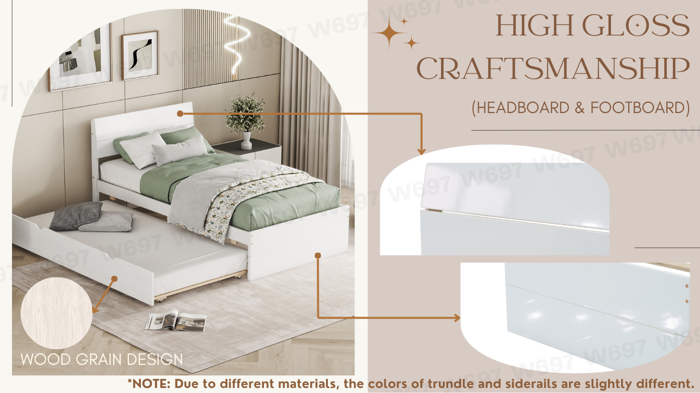 Modern Twin Bed Frame With Twin Trundle