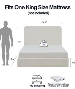 Canter Tall Headboard Upholstered Bed, King Size