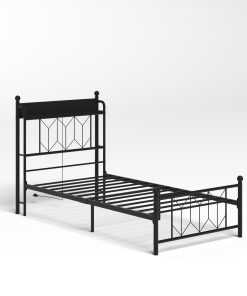 Twin Bed Frames with Headboard, Charging Station and  LED Light