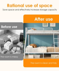 Metal Twin Over Full Size Bunk Bed