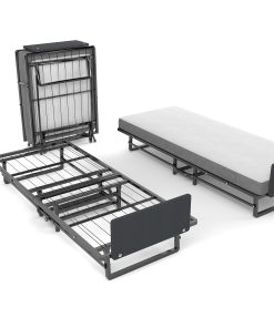 Metal Folding Bed Frame with Foam Mattress of Pockets