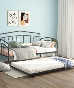 Fox Twin Daybed With Twin Trundle, Black