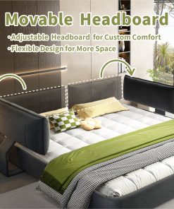 King Size Cloud Bed Frame with Oversized Padded Movable Headboard