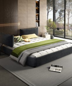 King Size Cloud Bed Frame with Oversized Padded Movable Headboard