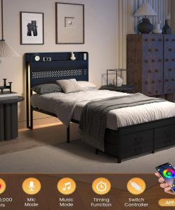 Twin Size Bed Frames with Storage Drawers