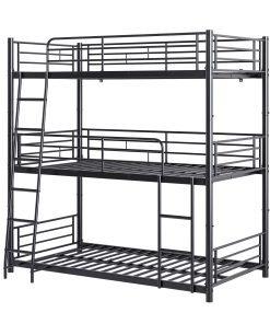 Twin Over Twin Over Twin Heavy Duty Metal Bunk Bed