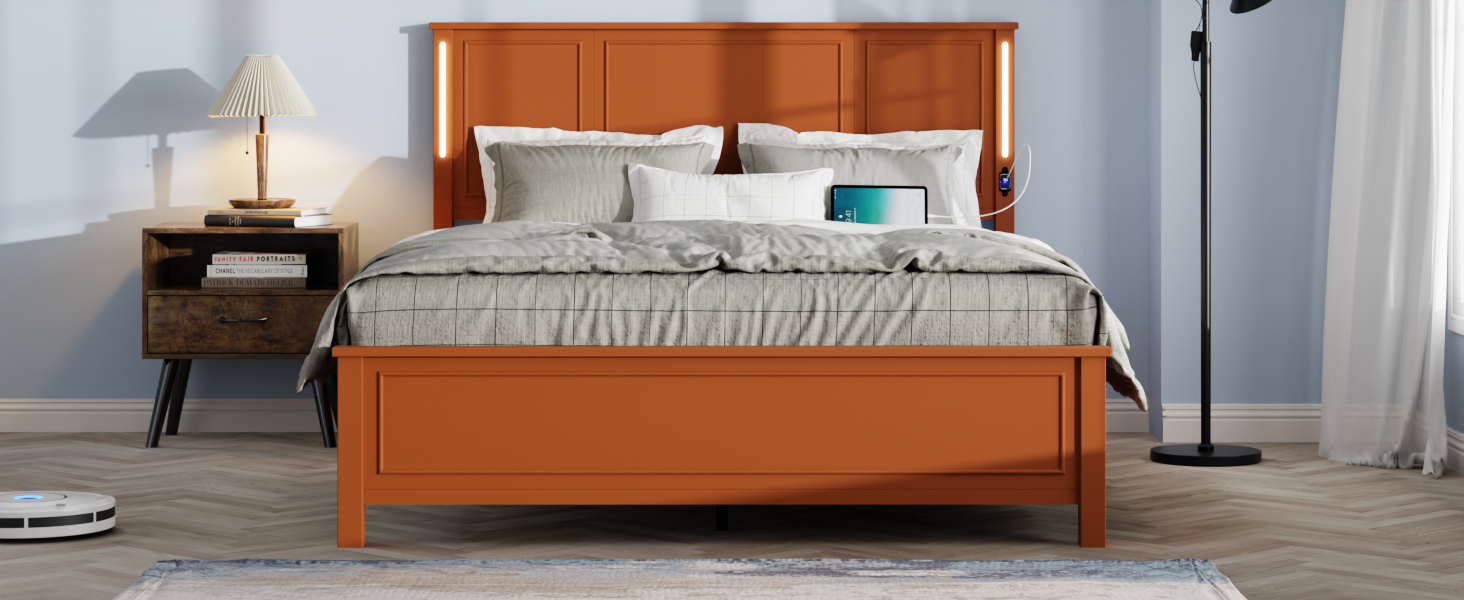 Queen Size Platform Bed Frame With Headboard And Footboard