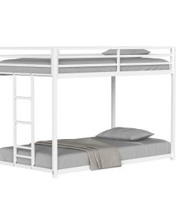 White Twin Over Twin Bunk Bed For Kids And Adult