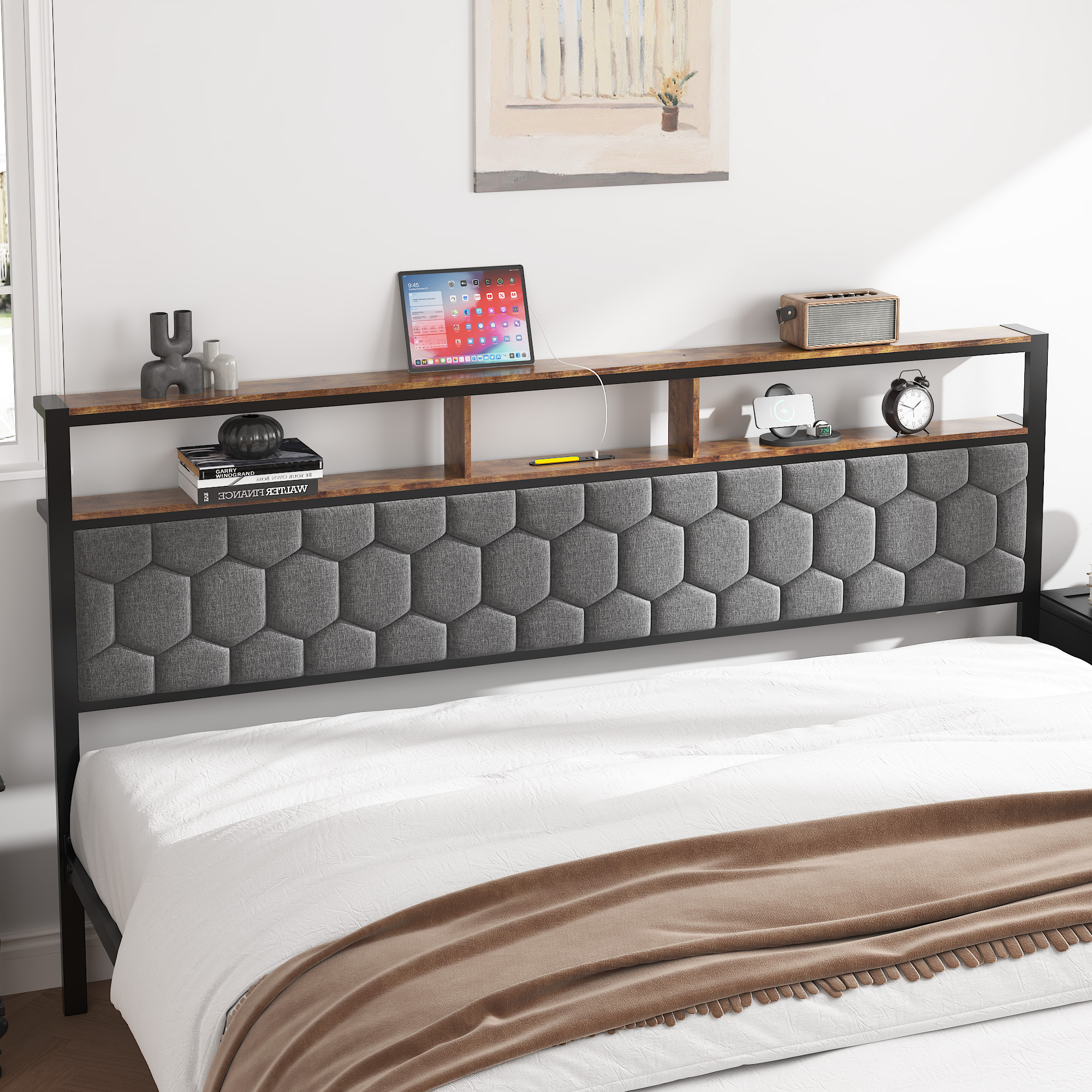 King Size Wooden Platform Bed Frame