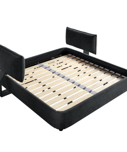 King Size Cloud Bed Frame with Oversized Padded Movable Headboard