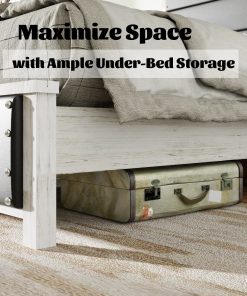 Queen Size Bed Frame with Upholstered Headboard