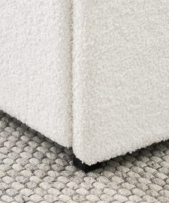 Queen Size Ivory Boucle Upholstered Platform Bed