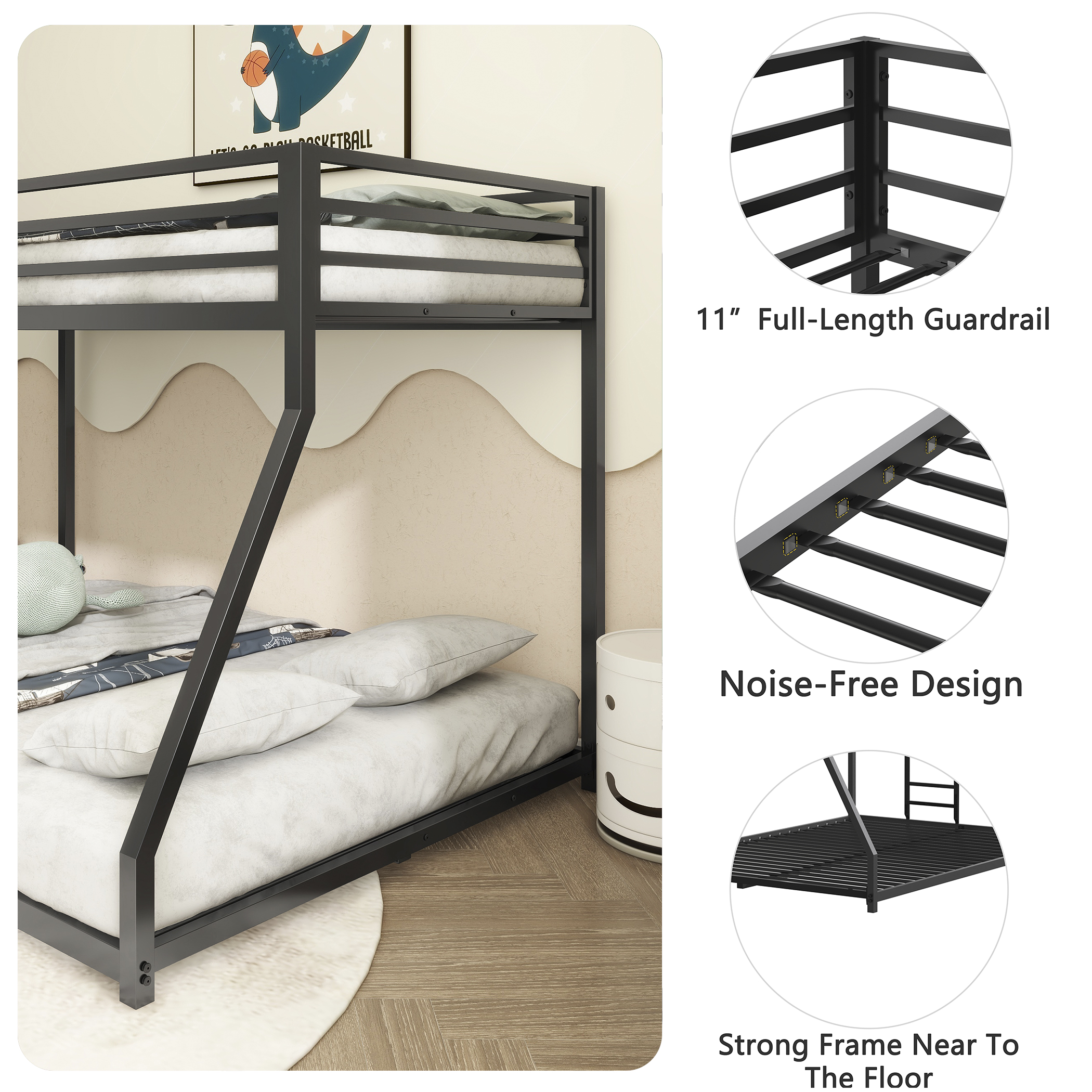 Adam Sturdy Twin over Full Bunk Bed