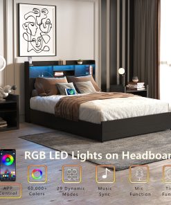 Full Bed Frame with 4 Storage Drawers