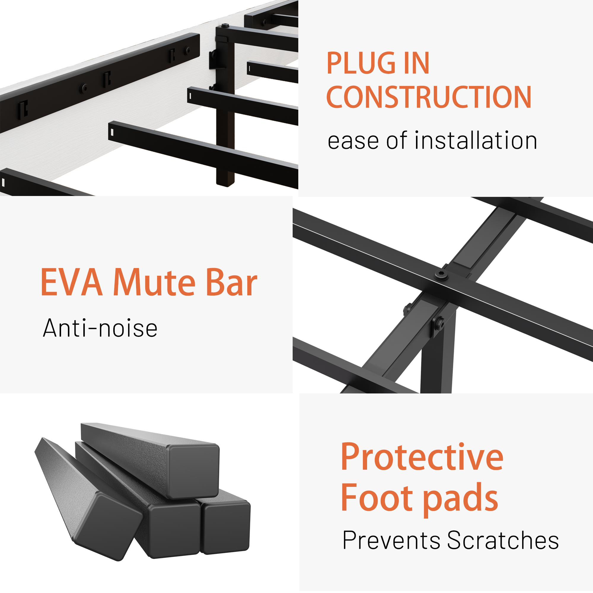 Full Wooden Bed Stand With Charging Station Storage Headboard