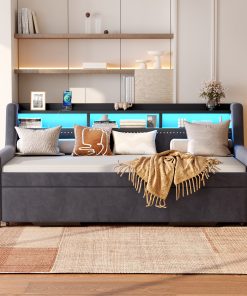 Upholstery Twin Size Daybed With Trundle