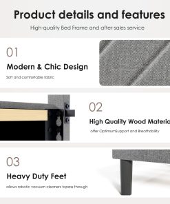 Queen Size Modern Platform Bed Frame