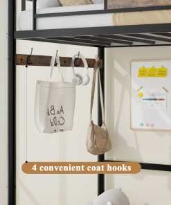 Twin Size Loft Bed Frame With Storage