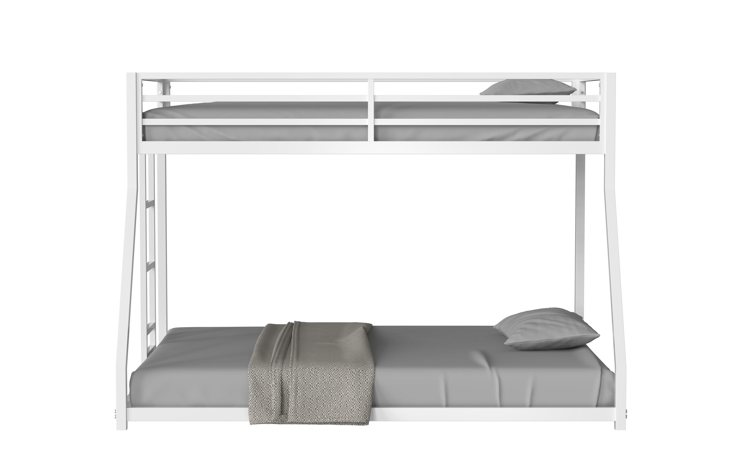 White Twin Over Full Bunk Bed For Kids And Adult